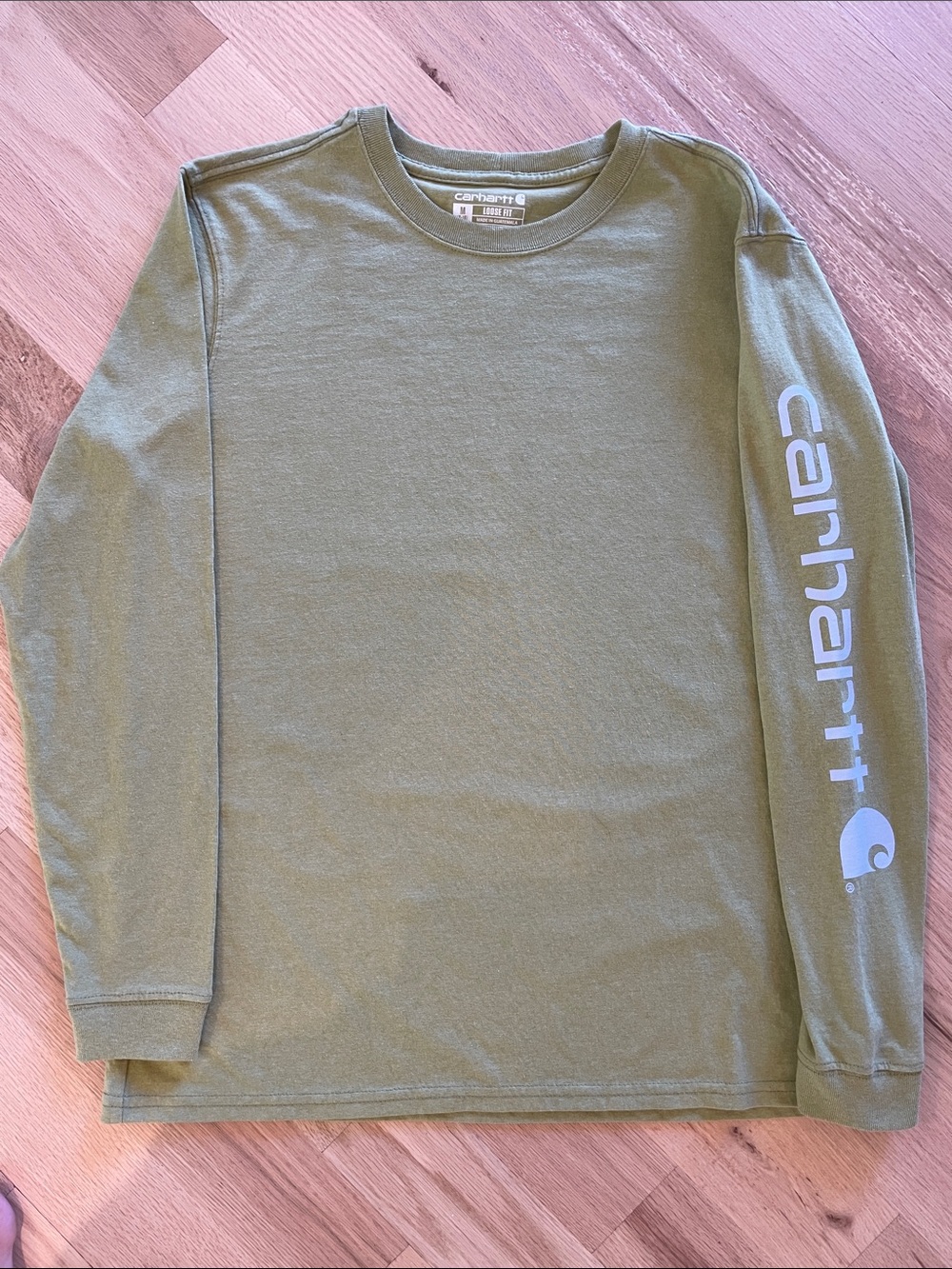 Carhartt Woman’s M Olive Green Long Sleeve Logo Tee